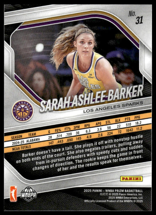 2025 Panini Prizm WNBA #31 Sarah Ashlee Barker