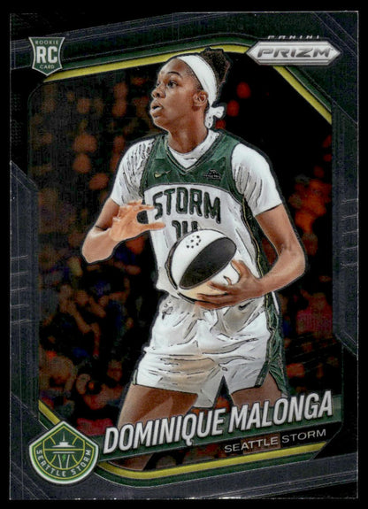 2025 Panini Prizm WNBA #116 Dominique Malonga Green Prizms
