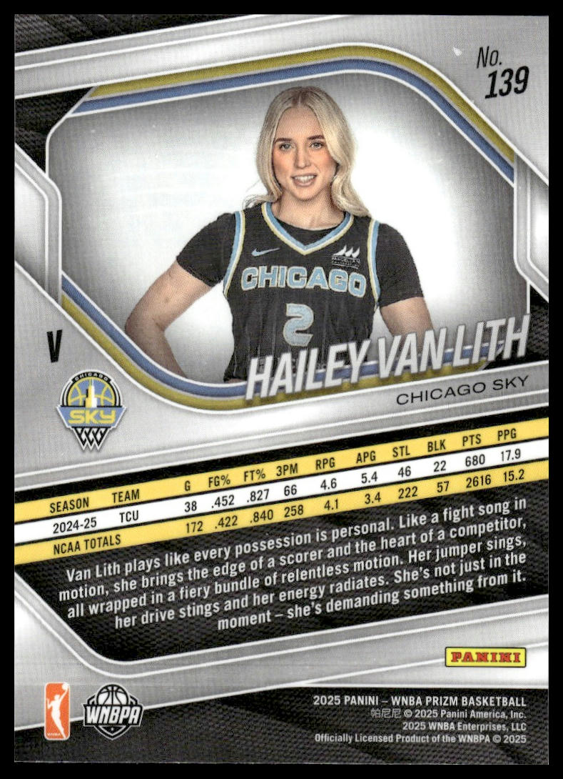 2025 Panini Prizm WNBA #139 Hailey Van Lith