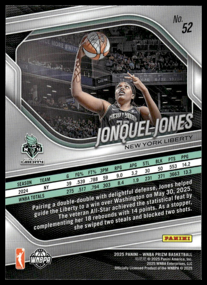 2025 Panini Prizm WNBA #52 Jonquel Jones