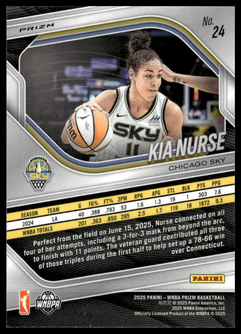 2025 Panini Prizm WNBA #24 Kia Nurse Red Prizms #/299