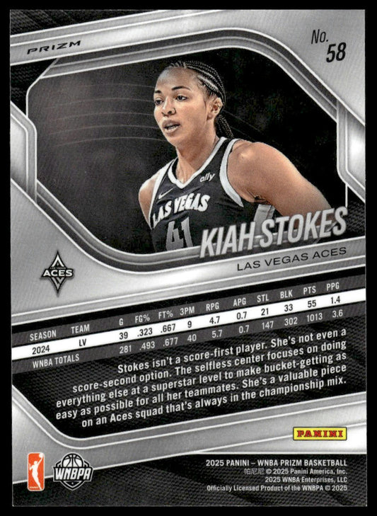 2025 Panini Prizm WNBA #58 Kiah Stokes Green Prizms