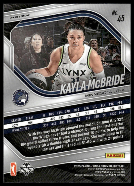 2025 Panini Prizm WNBA #45 Kayla McBride Green Prizms