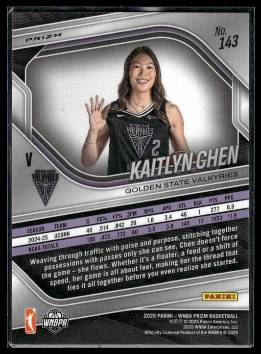 2025 Panini Prizm WNBA #143 Kaitlyn Chen Teal Prizms #/49