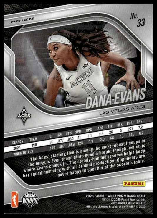 2025 Panini Prizm WNBA #33 Dana Evans Silver Prizms