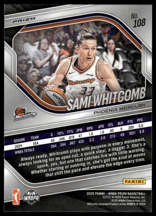 2025 Panini Prizm WNBA #108 Sami Whitcomb Green Prizms