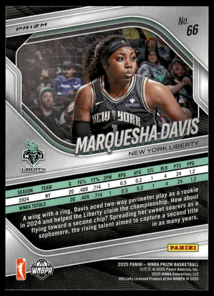 2025 Panini Prizm WNBA #66 Marquesha Davis Green Prizms