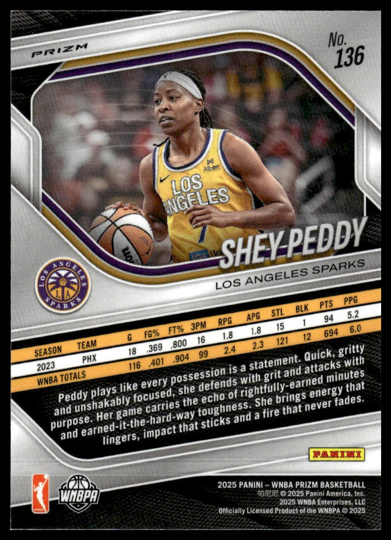 2025 Panini Prizm WNBA #136 Shey Peddy Green Prizms