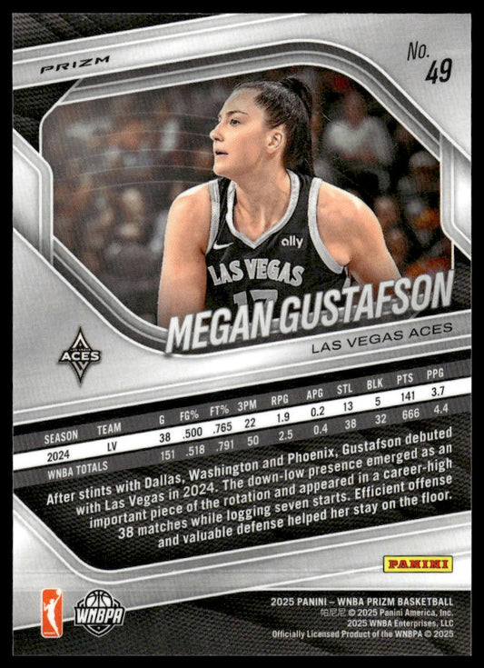 2025 Panini Prizm WNBA #49 Megan Gustafson Green Prizms