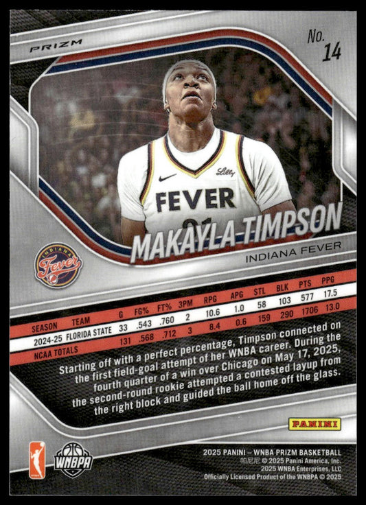 2025 Panini Prizm WNBA #14 Makayla Timpson Silver Prizms