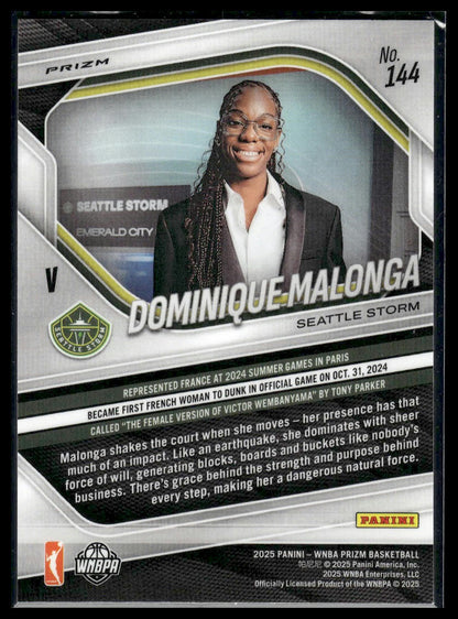 2025 Panini Prizm WNBA #144 Dominique Malonga Green Prizms