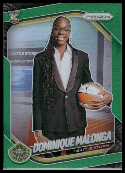 2025 Panini Prizm WNBA #144 Dominique Malonga Green Prizms