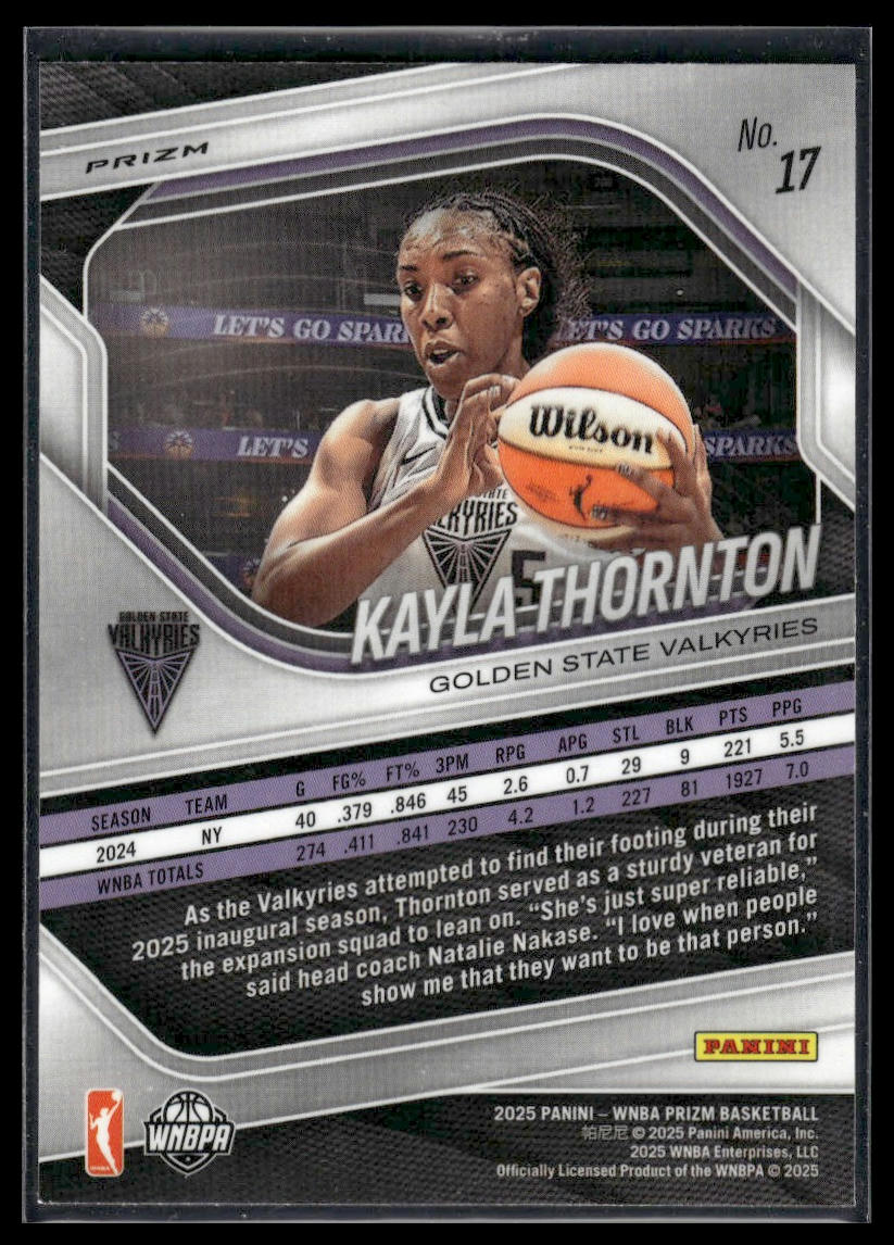 2025 Panini Prizm WNBA #17 Kayla Thornton Green Prizms