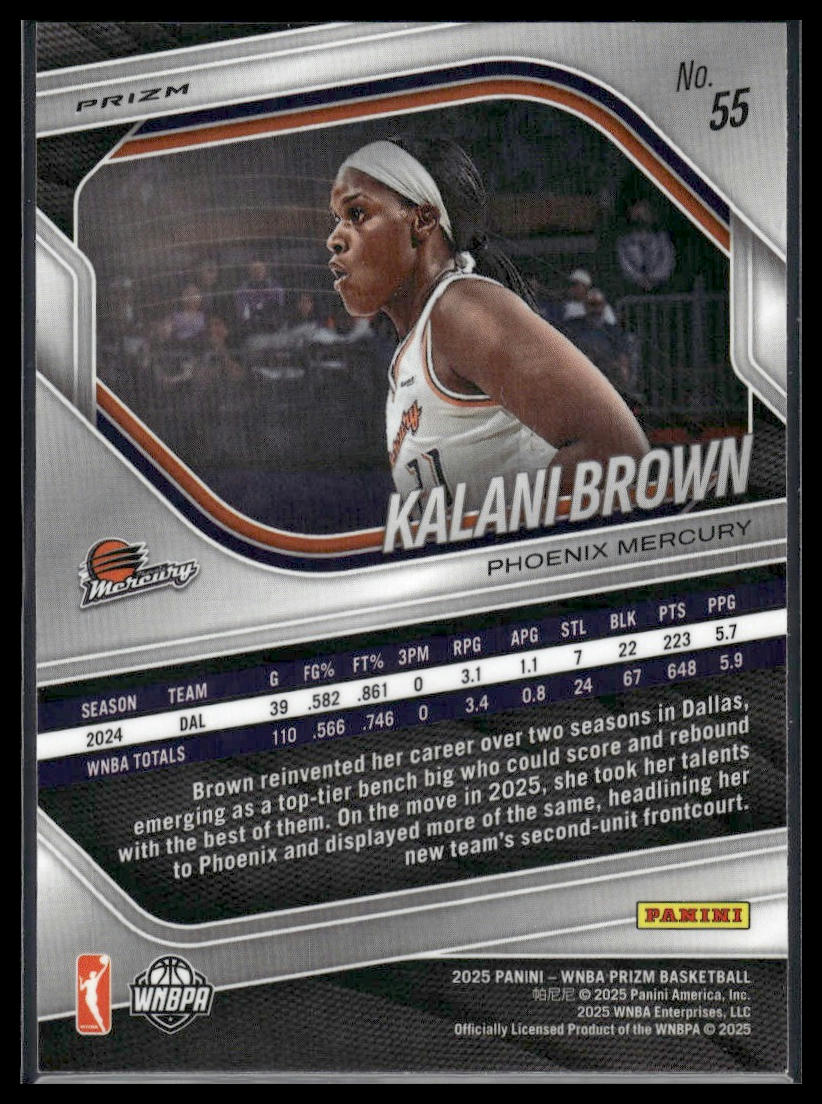 2025 Panini Prizm WNBA #55 Kalani Brown Green Prizms