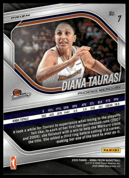 2025 Panini Prizm WNBA #7 Diana Taurasi Blue Velocity Prizms