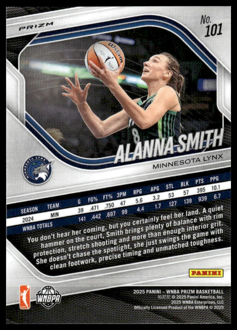 2025 Panini Prizm WNBA #101 Alanna Smith Orange Ice Prizms