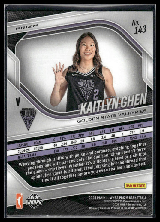2025 Panini Prizm WNBA #143 Kaitlyn Chen Zduplicate Orange Ice Prizms