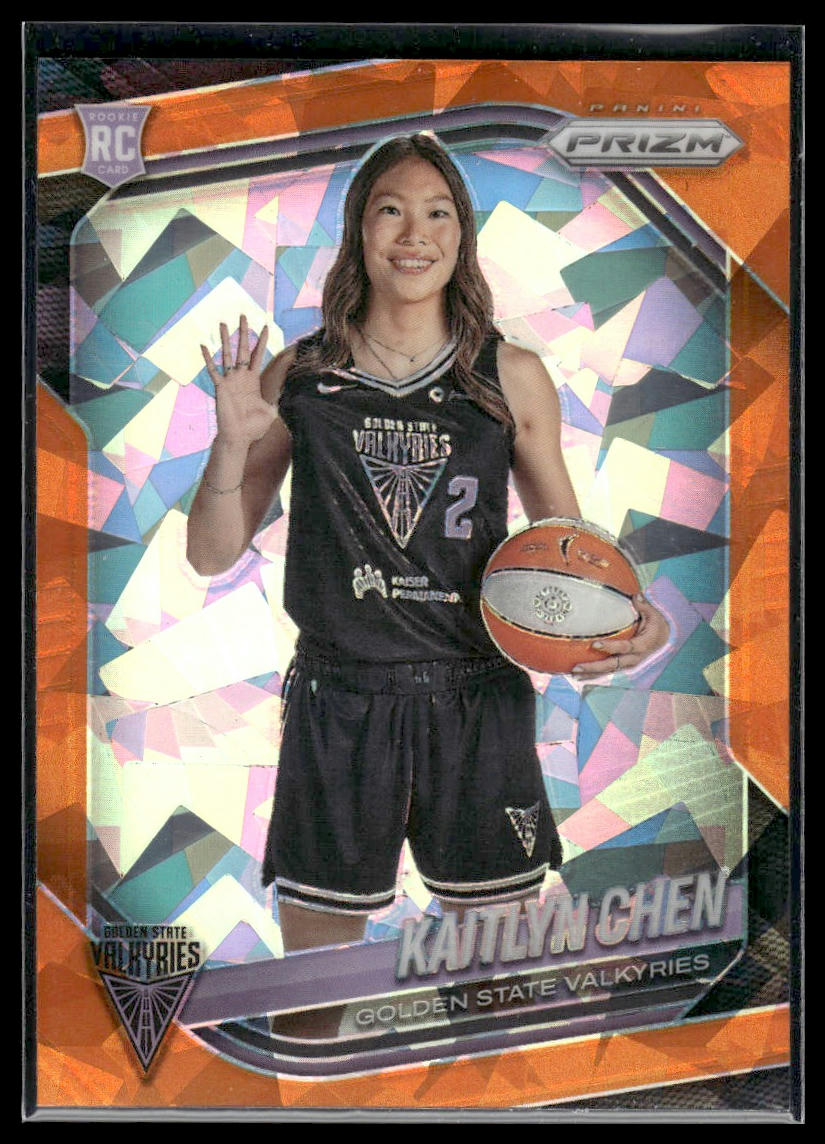 2025 Panini Prizm WNBA #143 Kaitlyn Chen Zduplicate Orange Ice Prizms