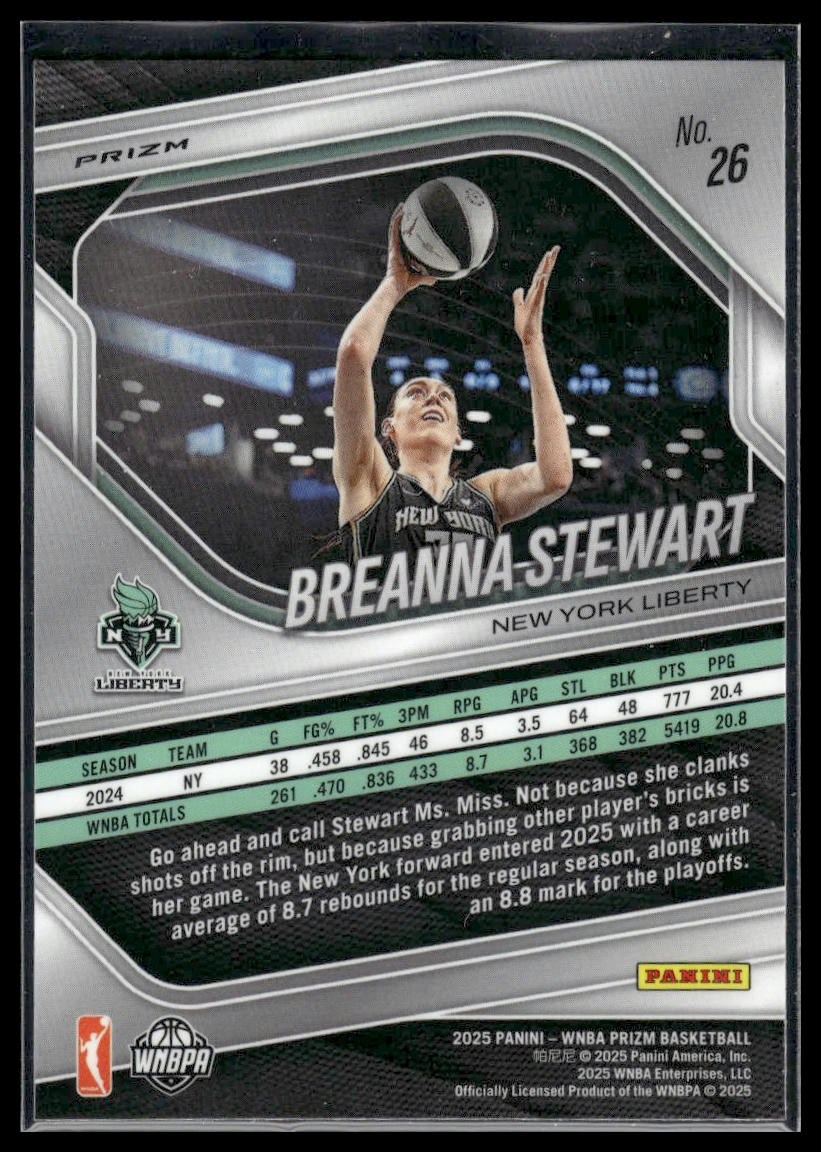 2025 Panini Prizm WNBA #26 Breanna Stewart Orange Ice Prizms