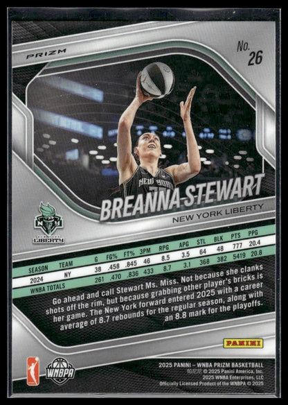 2025 Panini Prizm WNBA #26 Breanna Stewart Orange Ice Prizms