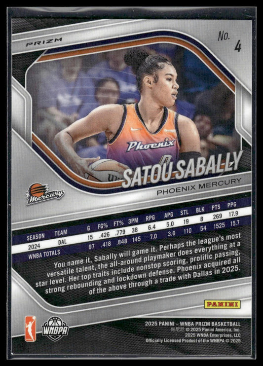 2025 Panini Prizm WNBA #4 Satou Sabally Blue Velocity Prizms