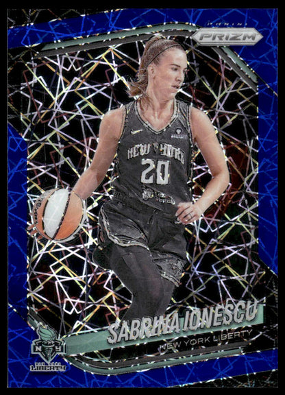 2025 Panini Prizm WNBA #19 Sabrina Ionescu Blue Velocity Prizms