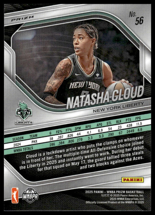 2025 Panini Prizm WNBA #56 Natasha Cloud Orange Velocity Prizms