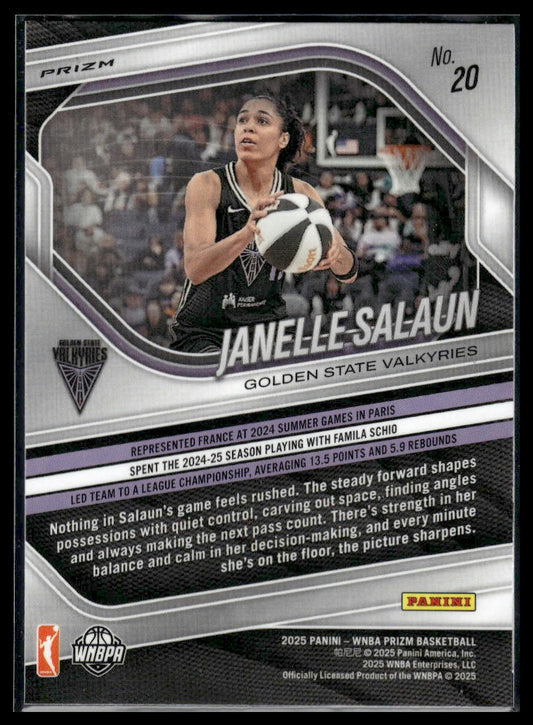 2025 Panini Prizm WNBA #20 Janelle Salaun Blue Velocity Prizms