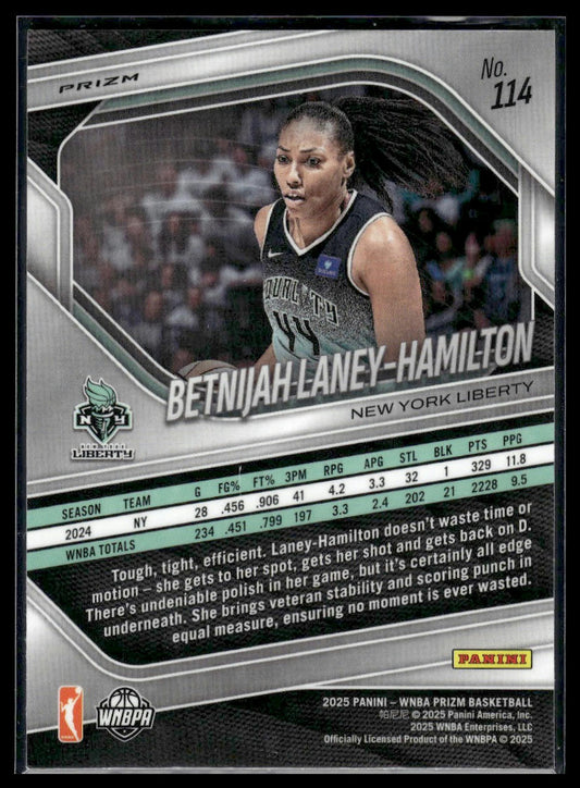 2025 Panini Prizm WNBA #114 Betnijah Laney-Hamilton Orange Ice Prizms