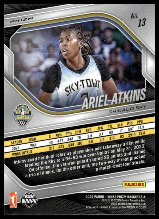 2025 Panini Prizm WNBA #13 Ariel Atkins Ice Prizms