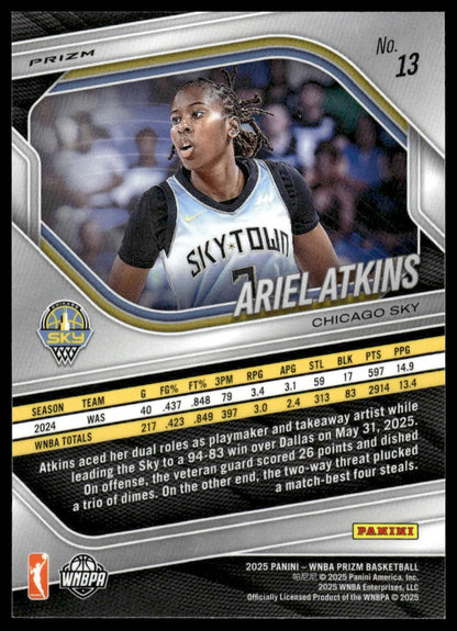 2025 Panini Prizm WNBA #13 Ariel Atkins Ice Prizms