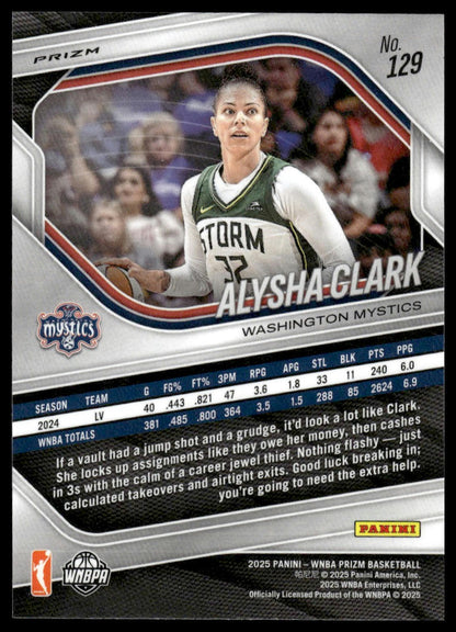 2025 Panini Prizm WNBA #129 Alysha Clark Ice Prizms