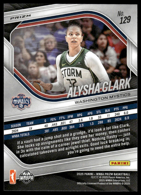 2025 Panini Prizm WNBA #129 Alysha Clark Ice Prizms