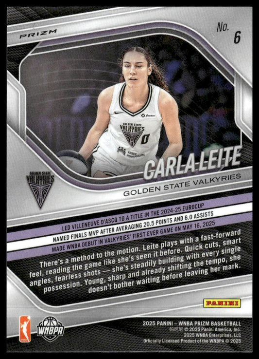 2025 Panini Prizm WNBA #6 Carla Leite Zduplicate Orange Ice Prizms
