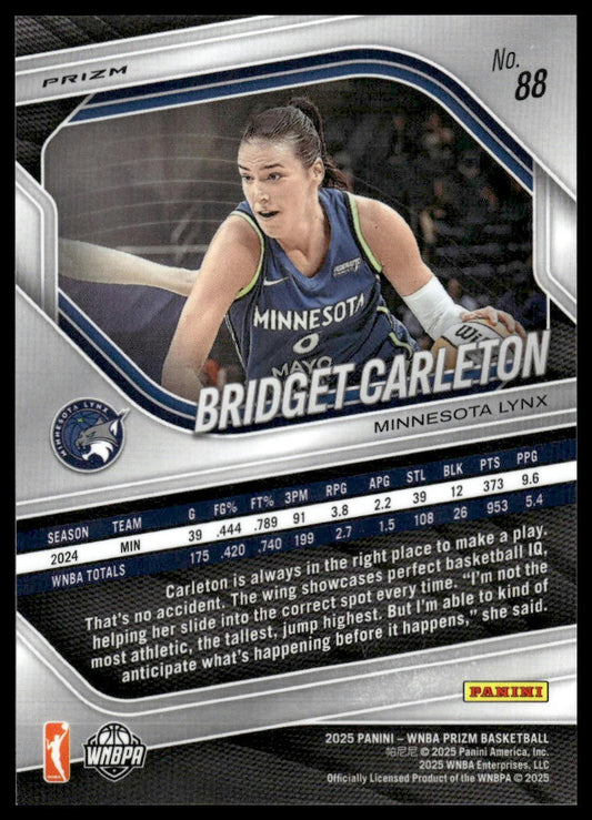 2025 Panini Prizm WNBA #88 Bridget Carleton Orange Ice Prizms