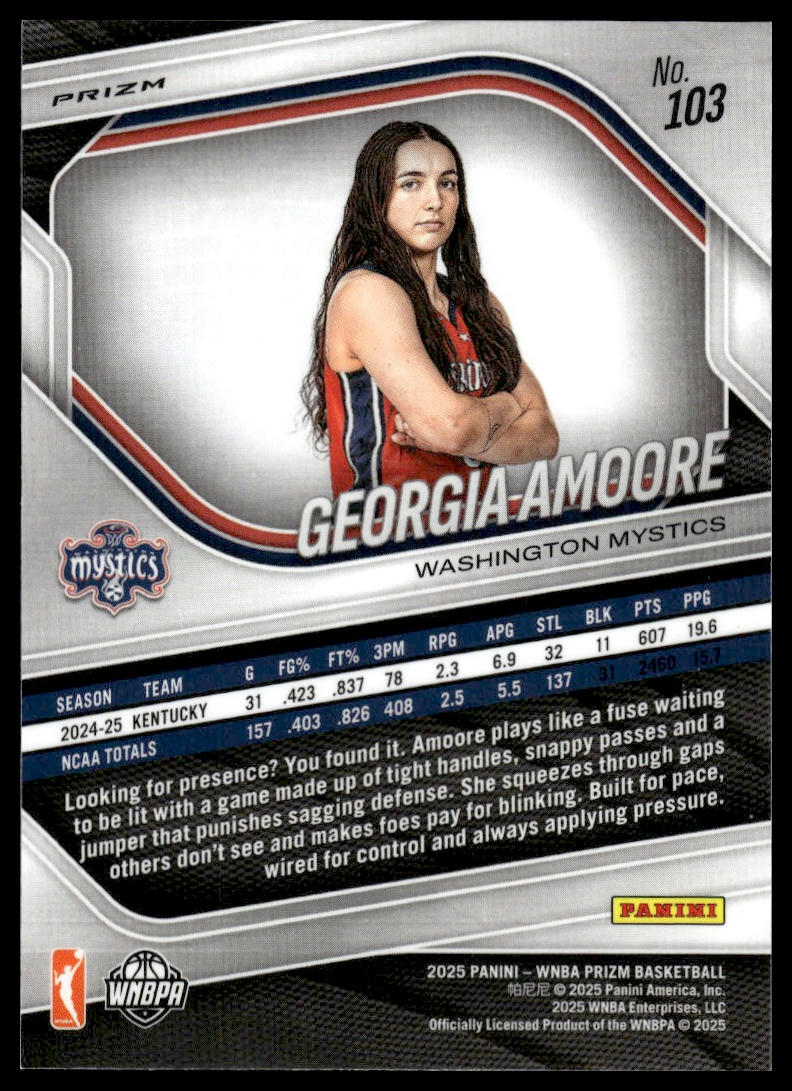 2025 Panini Prizm WNBA #103 Georgia Amoore Ice Prizms