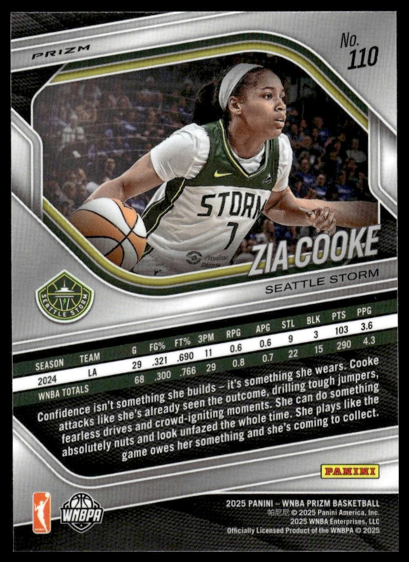 2025 Panini Prizm WNBA #110 Zia Cooke Ice Prizms