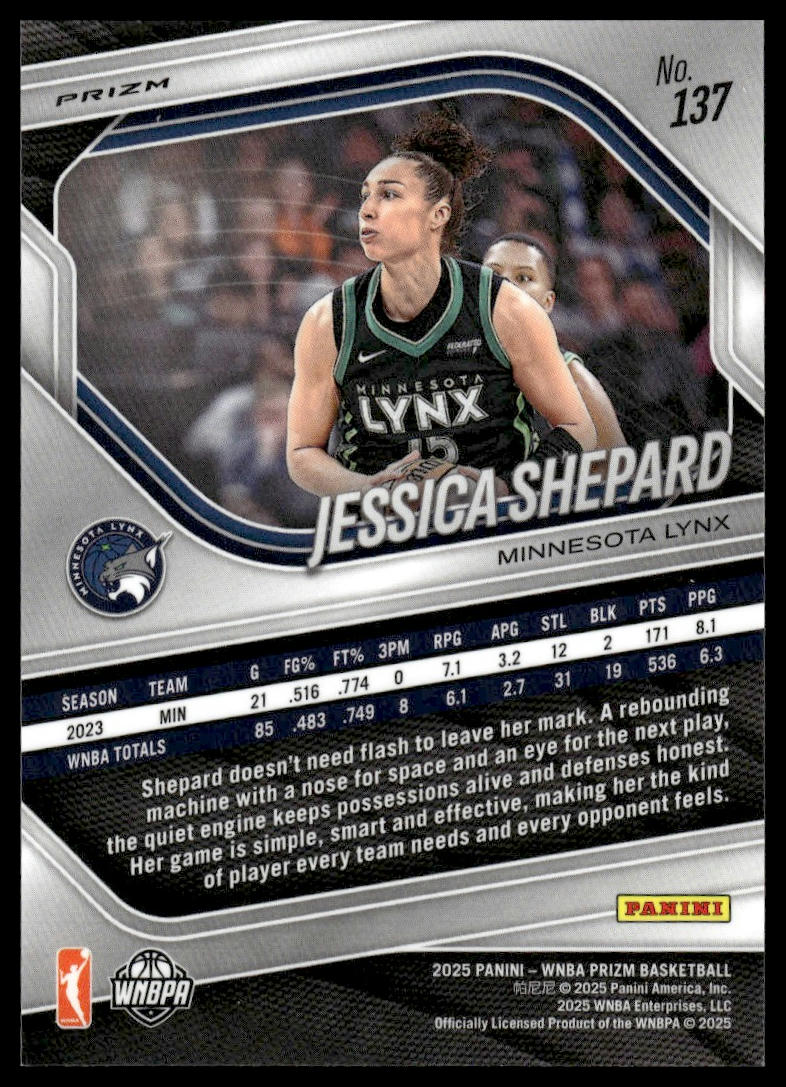 2025 Panini Prizm WNBA #137 Jessica Shepard Ice Prizms