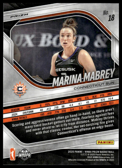 2025 Panini Prizm WNBA #18 Marina Mabrey Ice Prizms