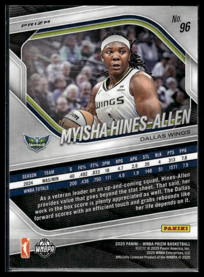 2025 Panini Prizm WNBA #96 Myisha Hines-Allen Ice Prizms