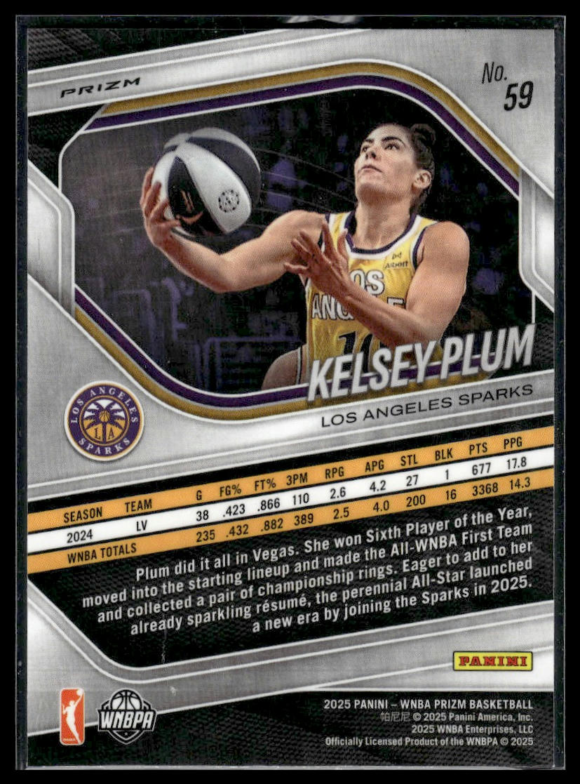 2025 Panini Prizm WNBA #59 Kelsey Plum Ice Prizms