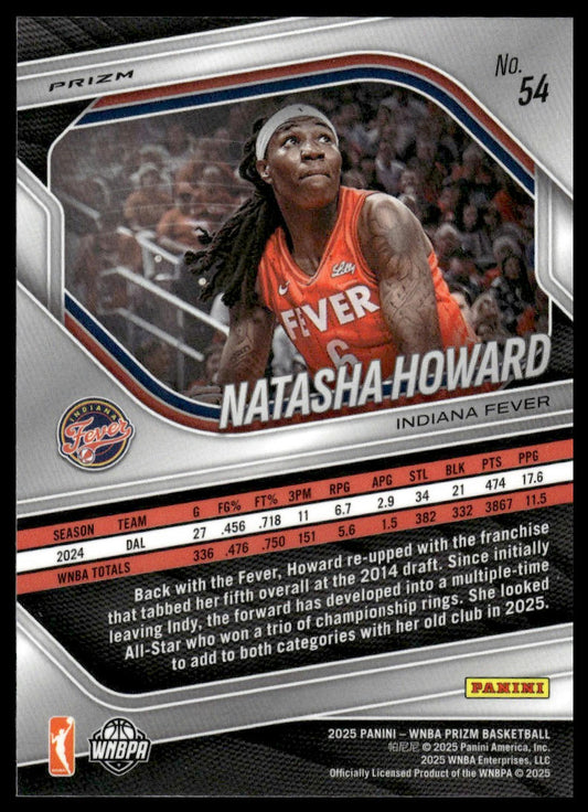 2025 Panini Prizm WNBA #54 Natasha Howard White Seismic Prizms