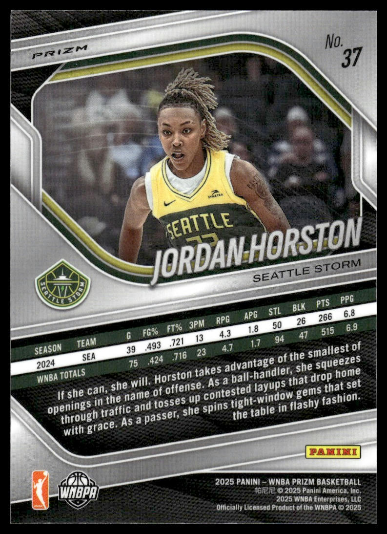 2025 Panini Prizm WNBA #37 Jordan Horston Green Prizms