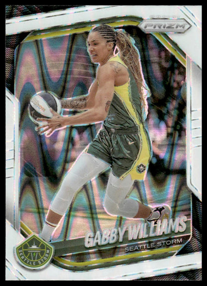 2025 Panini Prizm WNBA #77 Gabby Williams White Seismic Prizms