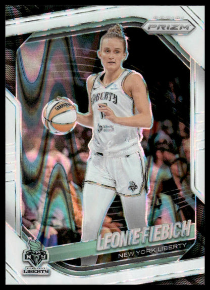 2025 Panini Prizm WNBA #74 Leonie Fiebich White Seismic Prizms