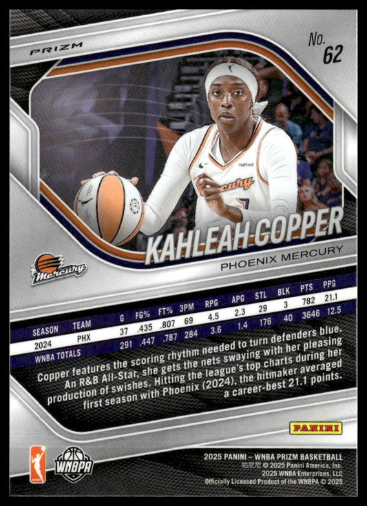 2025 Panini Prizm WNBA #62 Kahleah Copper White Seismic Prizms