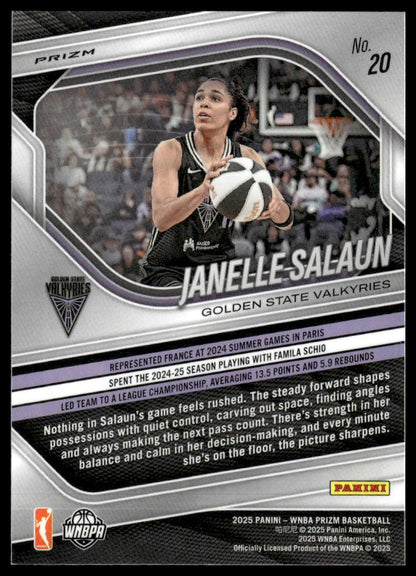 2025 Panini Prizm WNBA #20 Janelle Salaun White Seismic Prizms