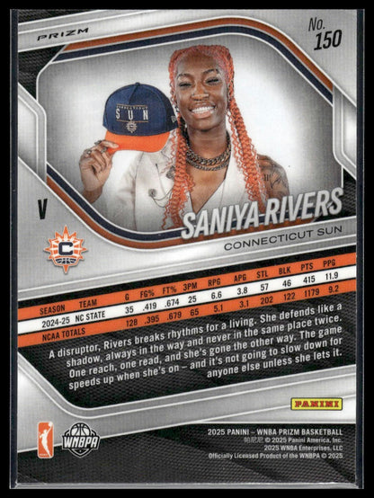 2025 Panini Prizm WNBA #150 Saniya Rivers Silver Prizms