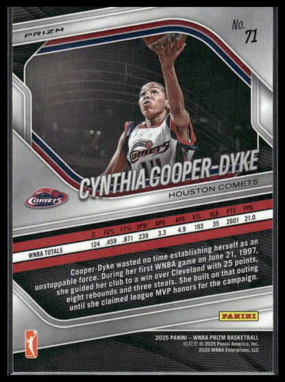 2025 Panini Prizm WNBA #71 Cynthia Cooper-Dyke Green Prizms