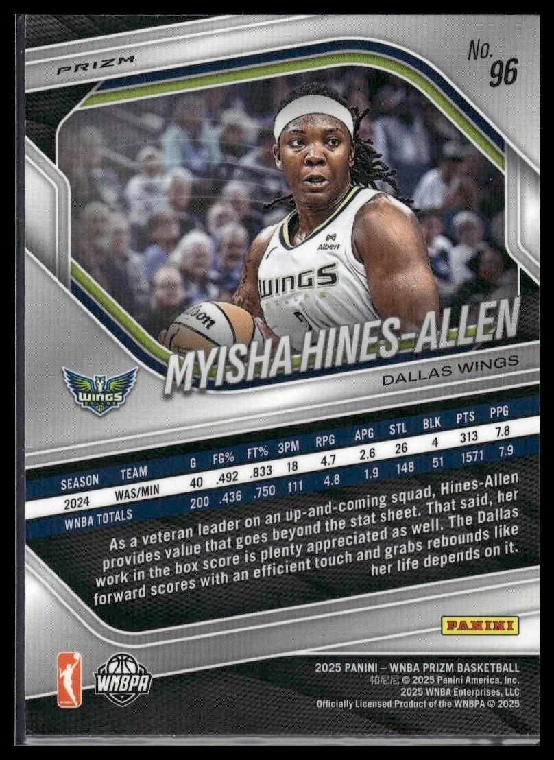 2025 Panini Prizm WNBA #96 Myisha Hines-Allen Green Prizms
